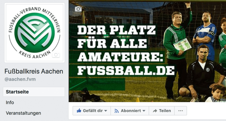 Fußballkreis Aachen jetzt auch auf Facebook